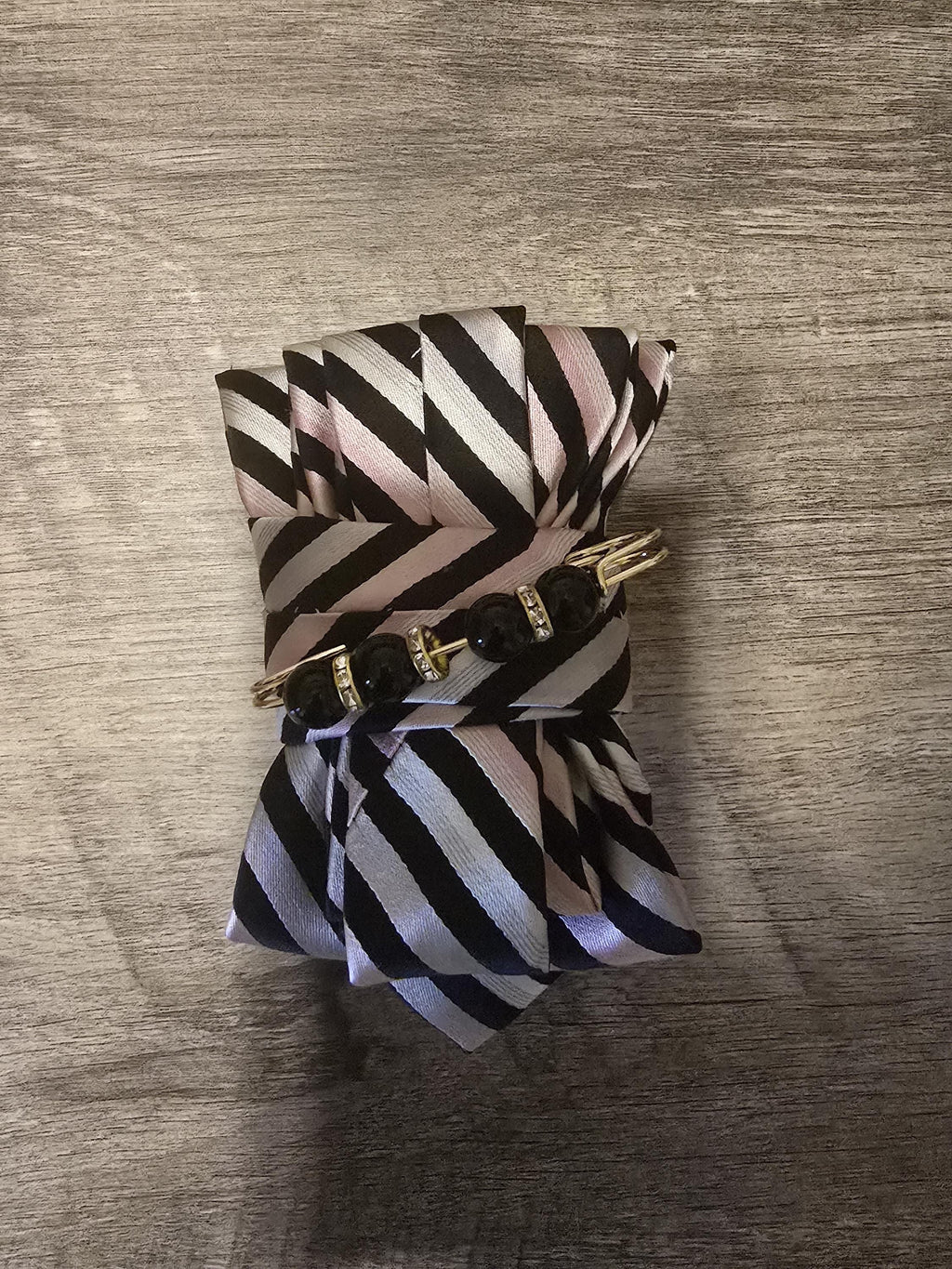 Pink and Black "mini" Embellished Custom Tie for Women
