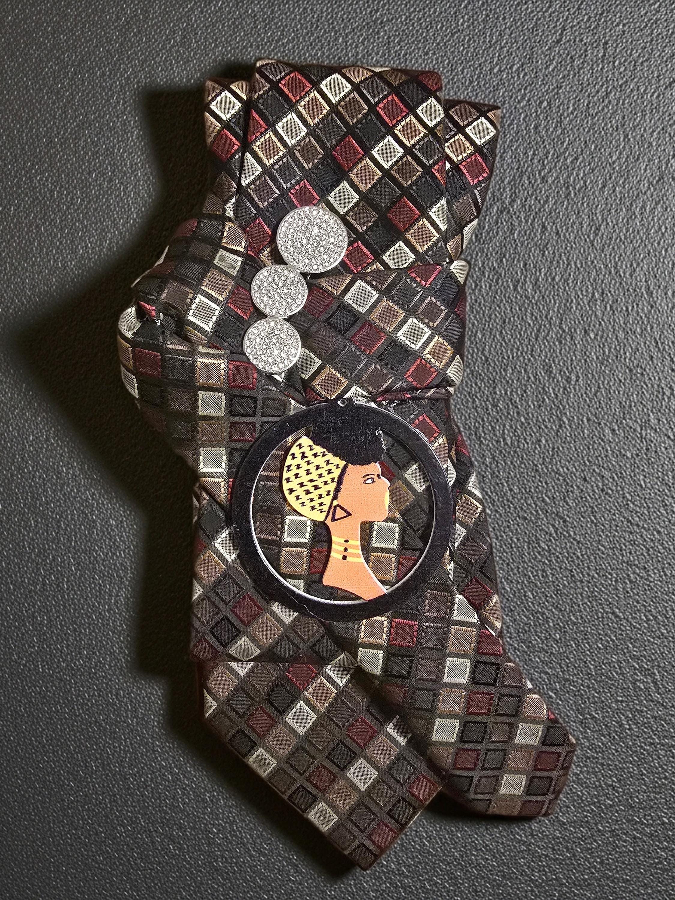 African Inspired Embellished Custom Tie for Women