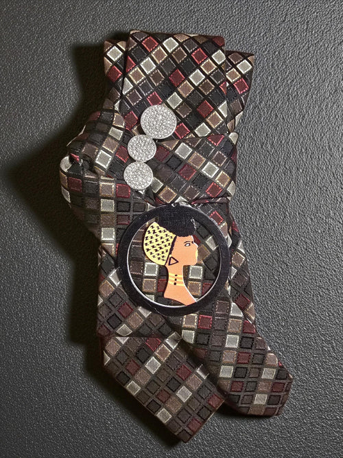 African Inspired Embellished Custom Tie for Women