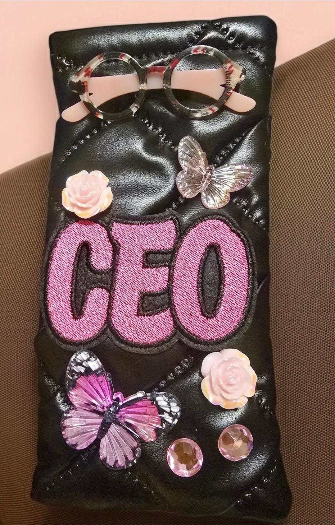 Embellished Motivational Eyewear Pouch