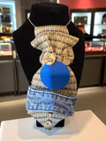 Blue and Gold and Bold Embellished Custom Tie for Women