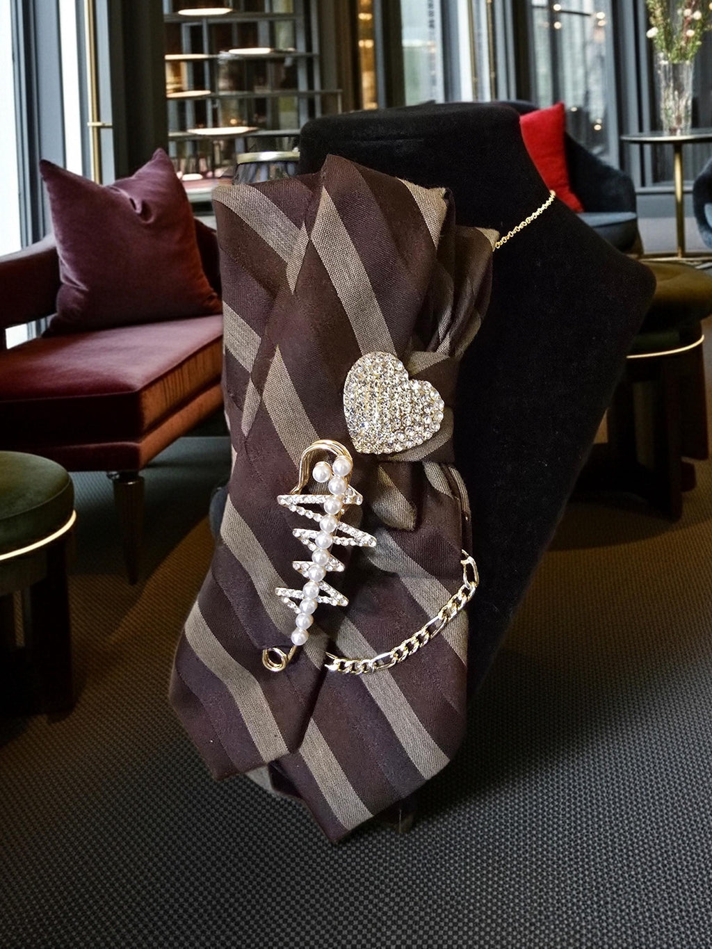 Life line Embellished Custom Tie for Women