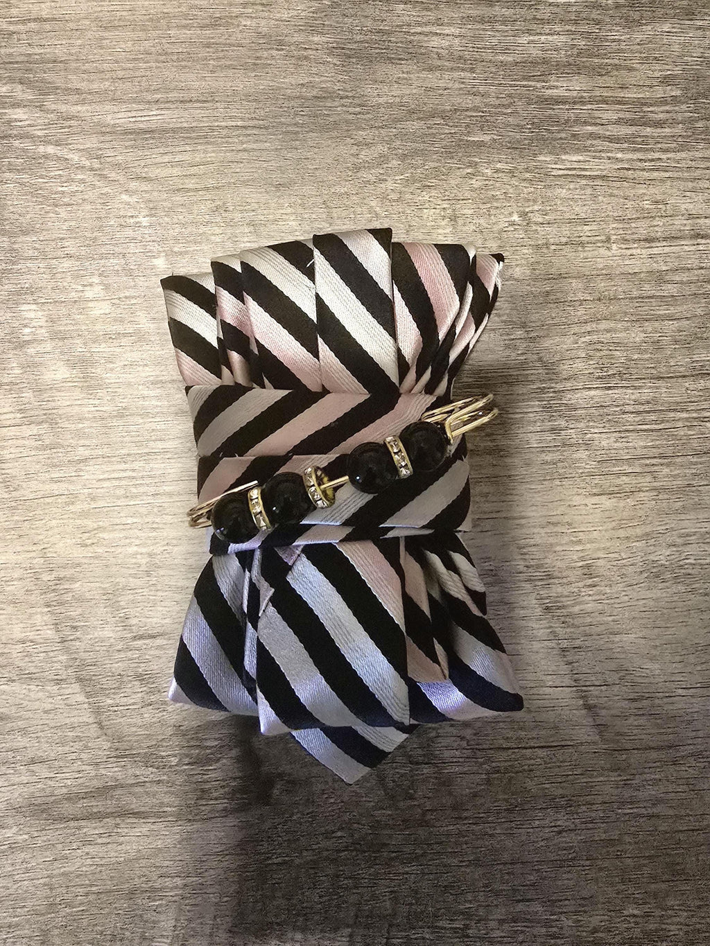 Pink and Black "mini" Embellished Custom Tie for Women