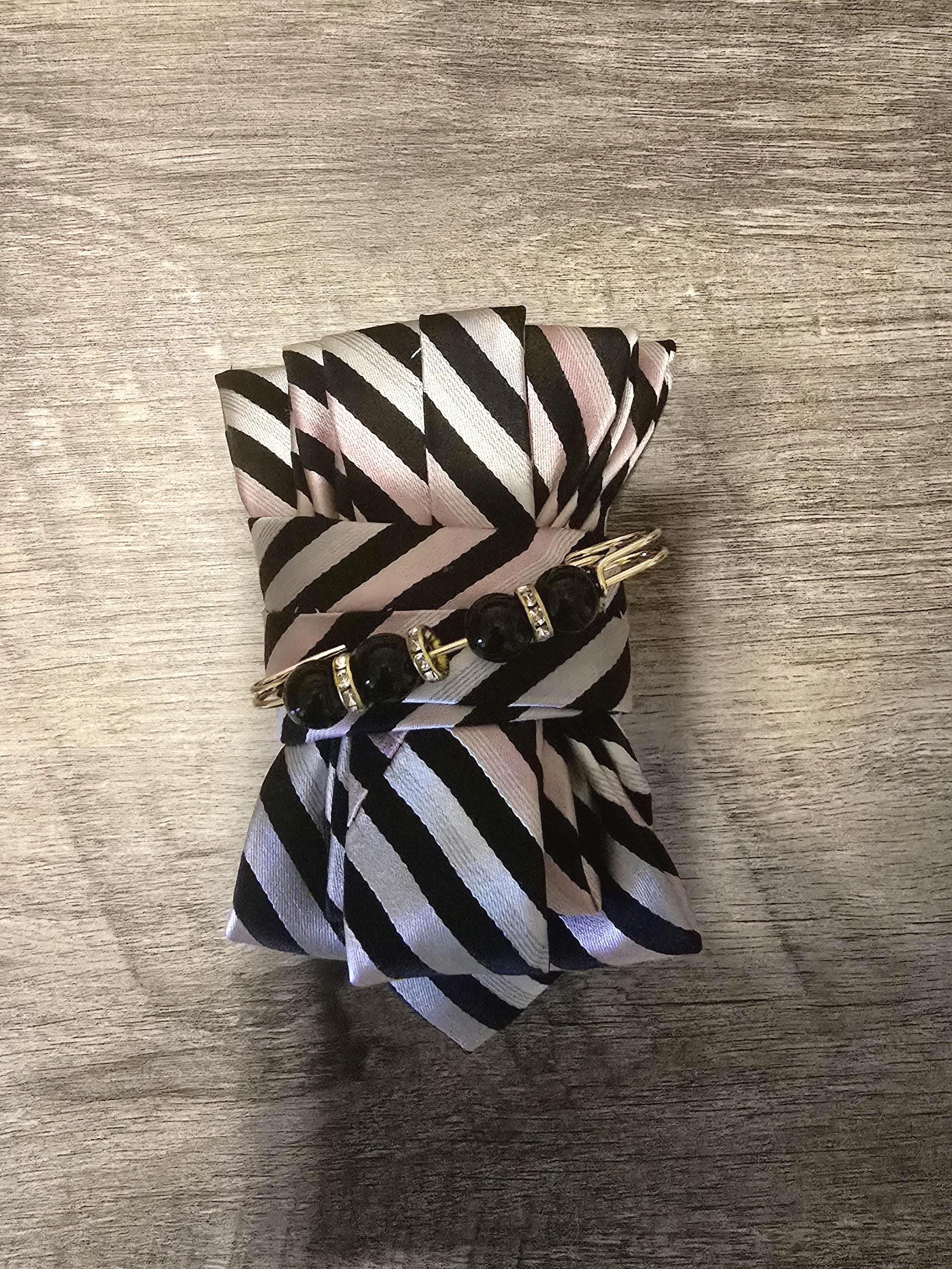 Pink and Black "mini" Embellished Custom Tie for Women