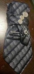 Blue and White with Silver Embellished Custom Tie for Women