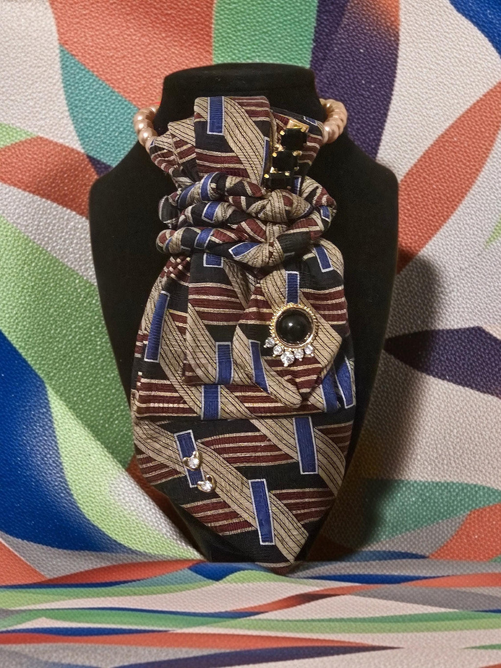 Tribal Inspired Embellished Custom Tie